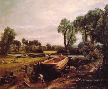 Barco Construcción Paisaje romántico John Constable Pinturas al óleo